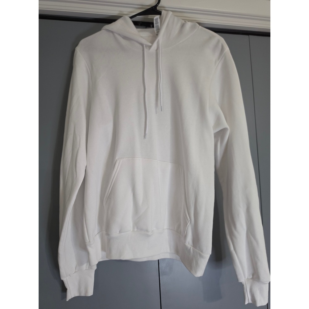NWT Bella + Canvas Hoodie S White Unisex Fleece Pullover Sweatshirt